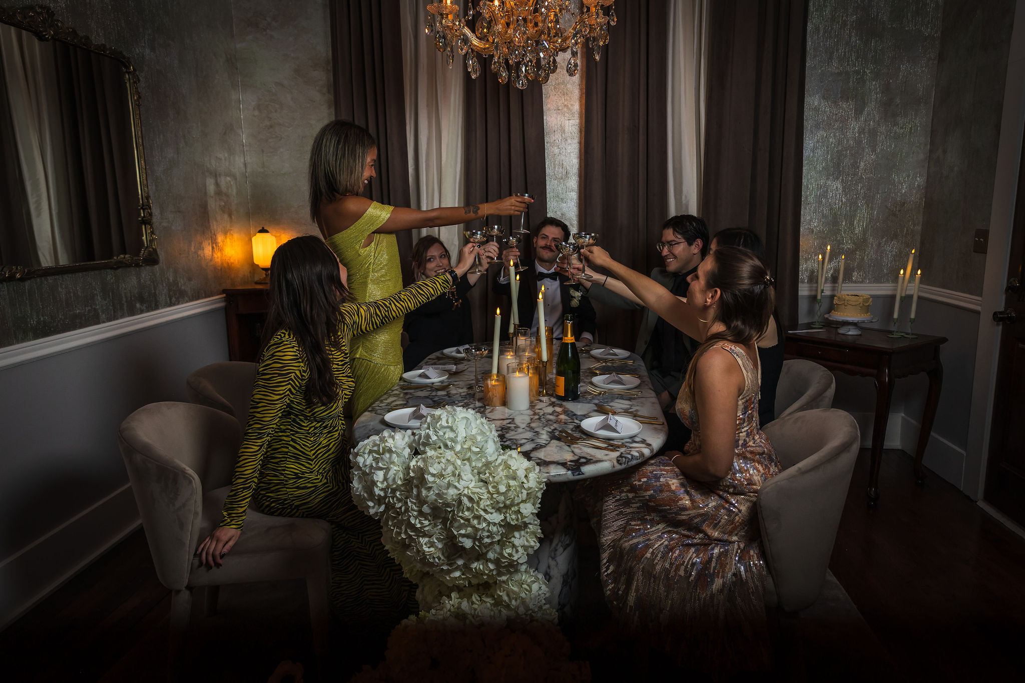 Private dinner toast at Maison Rêve